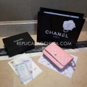 Chanel Purse Patent Leather Pink Wallet