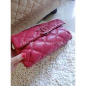 Chanel Red Purse Wallet Leather HM04922