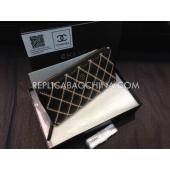 Replica Chanel Black Purse Wallet Genuine Leather