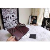 Chanel Purse Calfskin Wallet Short Brown