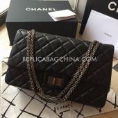 Chanel Black Handbag Genuine Leather Reissue 2.55