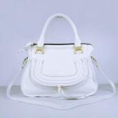 Chloe  9806 2way Lambskin White Handbag