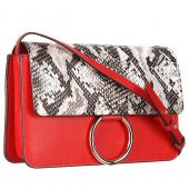 Chloe Faye Small Bag Red and Python Pattern Replica