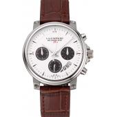 Chopard L.U.C 8HF Power Control White Dial Brown Leather Bracelet 1454003