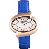 Chopard  Gold Bezel with White Dial and Blue Leather Strap  621544