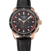 Chopard Mille Miglia GTS Black Dial Gold Case Black Leather Bracelet 1454001