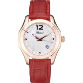 Chopard Red Leather Bracelet Watch 80276