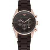 Emporio Armani Sportivo Chronograph Brown Dial Gold Case Brown Bracelet  622346