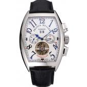 Franck Muller Casablanca Black Croco Leather Strap Tourbillon 80282