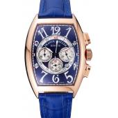 Franck Muller Casablanca Blue Croco Leather Strap Blue Dial 80278