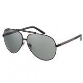 Gucci Aviator Web Detail Black Temple Black Lenses Sunglasses 308140