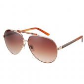 Gucci Aviator Web Detail Brown Temple Brown Lenses Sunglasses 308141