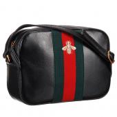 Cheap Gucci Bee Detail Black Leather Bag