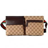 Replica Gucci Belt Bag Brown With Web Strap