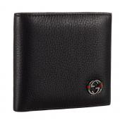 Gucci Bi-Fold Wallet With Interlocking G Metal Detail Black