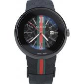 Replica Gucci Black Rubber Band Black Round Dial 2165-300