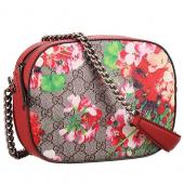 Gucci Blooms GG Supreme Canvas Mini Chain Bag Red