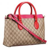 Replica Gucci Blooms Supreme Canvas Tote Red & Fuchsia