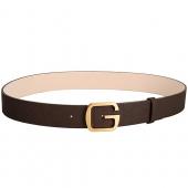 Replica Gucci Brown Leather Belt with G Square Buckle