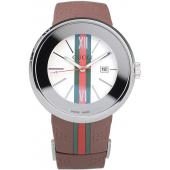 Gucci Brown Rubber Band White Round Dial 2165-296