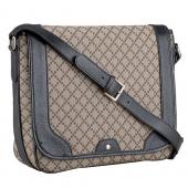 Cheap Gucci Canvas Medium Flap Messenger Bag Black Trim