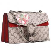 Gucci Dionysus Blooms GG Supreme Canvas And Dark Red Suede Trim Small Bag 18926787