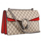 Gucci Dionysus GG Supreme Canvas And Red Suede Trim Small Bag 18926791 Replica