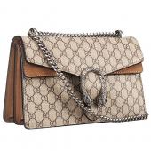 Gucci Dionysus GG Supreme Canvas And Taupe Suede Trim Small Bag 18926789