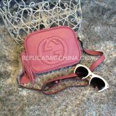 Gucci Shoulder Bag Pink Calfskin Disco Replica