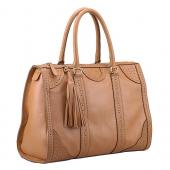 Gucci Duilio Brogue Tan Leather Tote