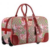 Gucci GG Supreme Blooms Red Print Wheeled Suitcase 18926977