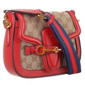 Gucci Lady Web GG Canvas And Red Leather Small Bag  18926784