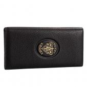 Gucci Long Wallet With Gold Gucci Logo Black