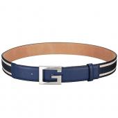 Gucci Multicolor Leather Belt with Square G Buckle Blue