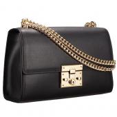 Gucci Padlock Leather Shoulder Bag Black