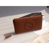 Gucci Calfskin Coffee Wallet Purse