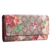 Gucci Red Blooms Supreme Canvas Wallet