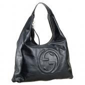 Replica Gucci Soho Large Hobo with Embossed Interlocking G Black