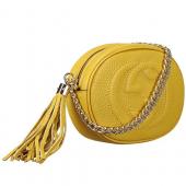 Gucci Soho Leather Mini Chain Bag Yellow 607947 Replica