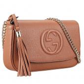 Gucci Soho Leather Shoulder Bag Brown Replica