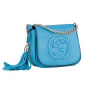 Gucci Soho Mini Shoulder Strap Bag Light Blue