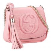 Gucci Soho Mini Shoulder Strap Bag Pink