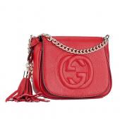 Gucci Soho Mini Shoulder Strap Bag Red