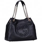 Gucci Soho Studded Shoulder Bag Black