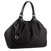 Gucci Sukey Large Tote Black Trim Black Fabric