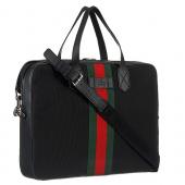 Gucci Techno Signature Web Canvas Black Briefcase 18926940