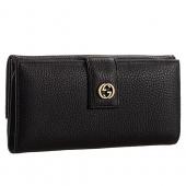 Replica Gucci Wallet With G G Metal Detail Black