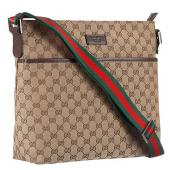 Gucci Web Band Brown Canvas Messenger Bag  18926924