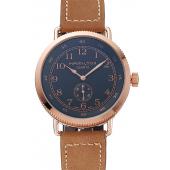 Hamilton Navy Pioneer Small Second Black Dial Rose Gold Case Light Brown Leather Strap