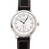 Hamilton Navy Pioneer Small Second White Dial Stainless Steel Case Black Leather Strap